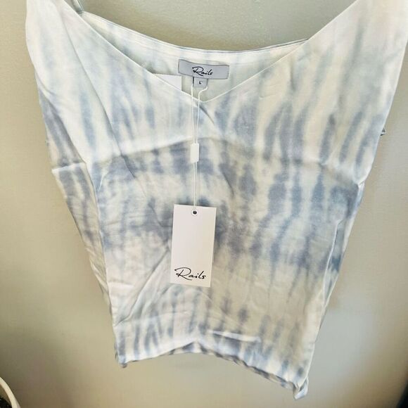 RAILS Paola Camisole Tank Top, Blue/White, Tie‎ Dyed, Size Large,  NWT - Picture 14 of 16